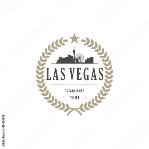 Fun vector design of Las Vegas city silhouette suitable for stickers or prints	