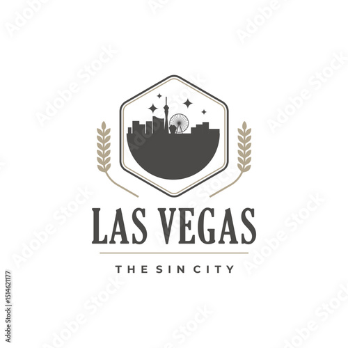 Fun vector design of Las Vegas city silhouette suitable for stickers or prints	