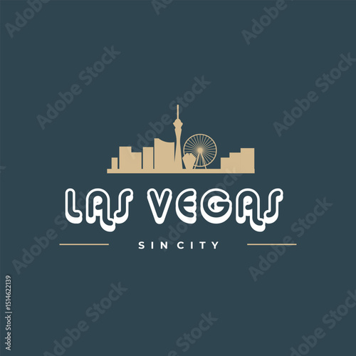 Fun vector design of Las Vegas city silhouette suitable for stickers or prints	
