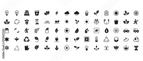 Sustainable Living Icon Set – Eco & Nature Symbols Collection

