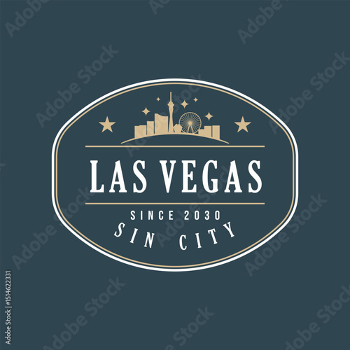 Fun vector design of Las Vegas city silhouette suitable for stickers or prints	