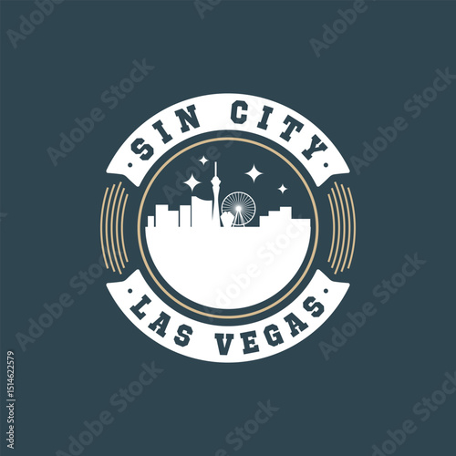 Fun vector design of Las Vegas city silhouette suitable for stickers or prints	