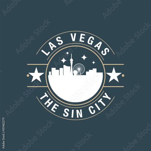 Fun vector design of Las Vegas city silhouette suitable for stickers or prints	