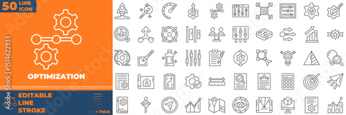 Optimization Line Editable Icons set. Vector illustration in modern thin line style of optimization icons: efficient, system, improvement, etc