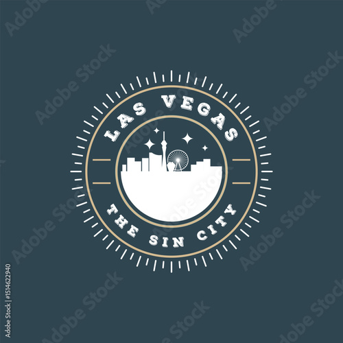 Fun vector design of Las Vegas city silhouette suitable for stickers or prints	