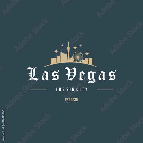 Fun vector design of Las Vegas city silhouette suitable for stickers or prints	