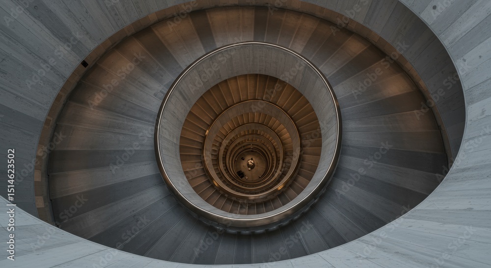 Fototapeta premium Abstract Spiral Staircase Architecture Design and Visual Appeal