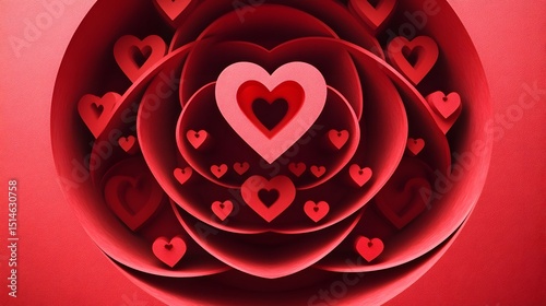 Abstract Red Hearts Swirl Valentines Day Design