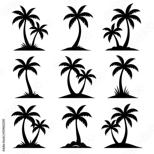 palm trees set