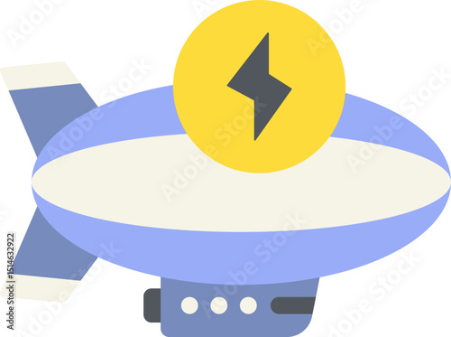 Electric Zeppelin Flat Icon