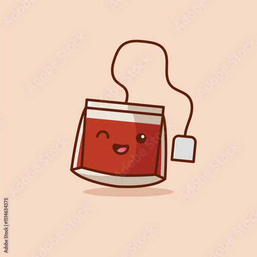 Simple Tea Bag for Instant Relaxation cartoon vector illustration Collection of Drink concept icon isolated