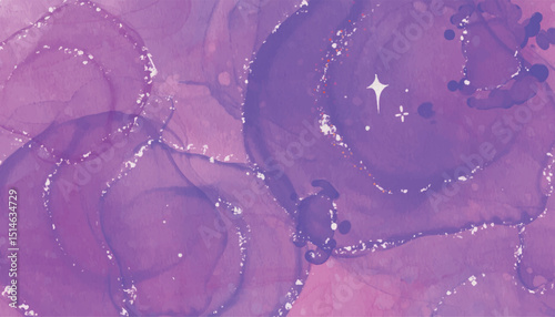 Abstract horizontal watercolor background. purple  colored empty space Hand drawn texture stroked painting pastel color watercolor 