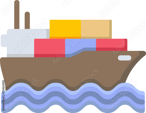 Cargo Freight Flat Icon