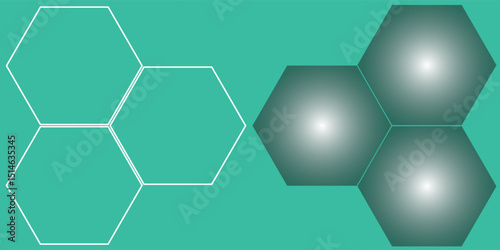 Mint green hexagon pattern background looks like honeycomb vector illustration modern graphic lighting effect.