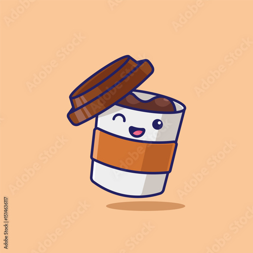 Simple A Cup of Instant Coffee Mix cartoon vector illustration Collection of Drink concept icon isolated