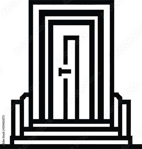 Minimalist abstract door or gateway icon vector art for entrance, opportunity, and access concepts