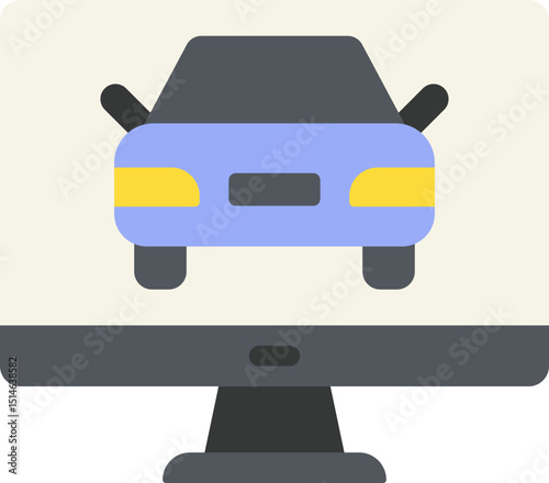 Car Computer Flat Icon