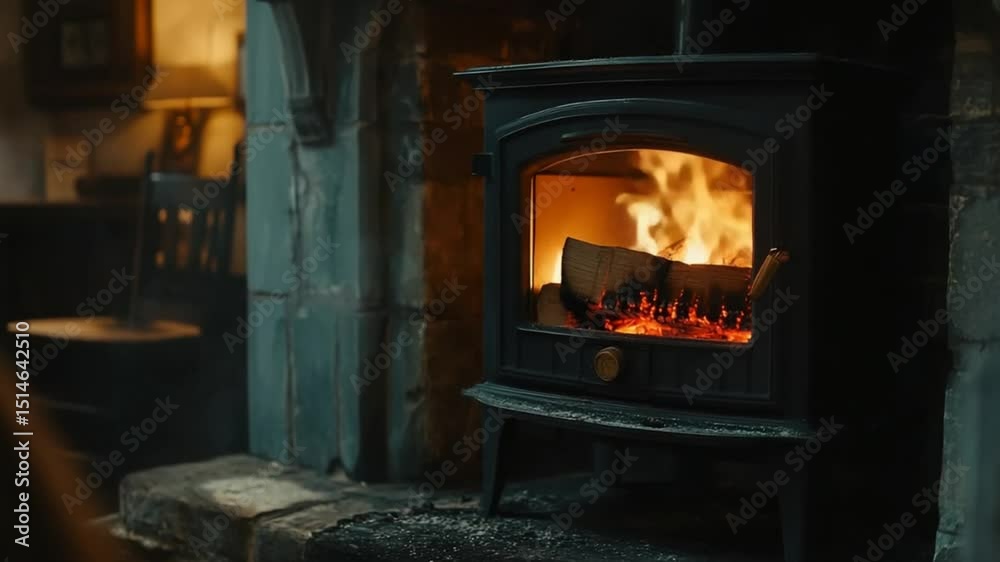 Cozy Fireplace, Warmth and Comfort of a Winter Evening Cozy Fireplace, Warmth and Comfort of a Winter Evening