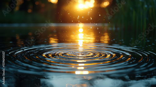 Concentric Ripples on Water Symbolizing the Invisible Nature of Sound