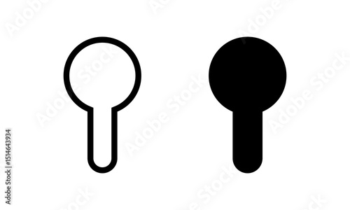 Door key hole icon isolated on white background. House security sign symbol