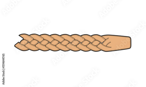 Chunky weave belts technical illustration vector mockup template.
