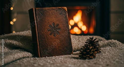 Old book with snowflake cover