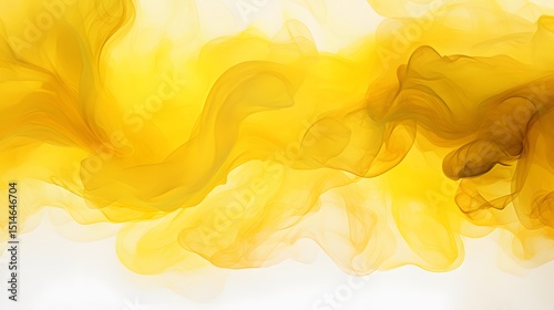 Ethereal cloud of soft golden yellow ink dissolving in water, gentle abstract background