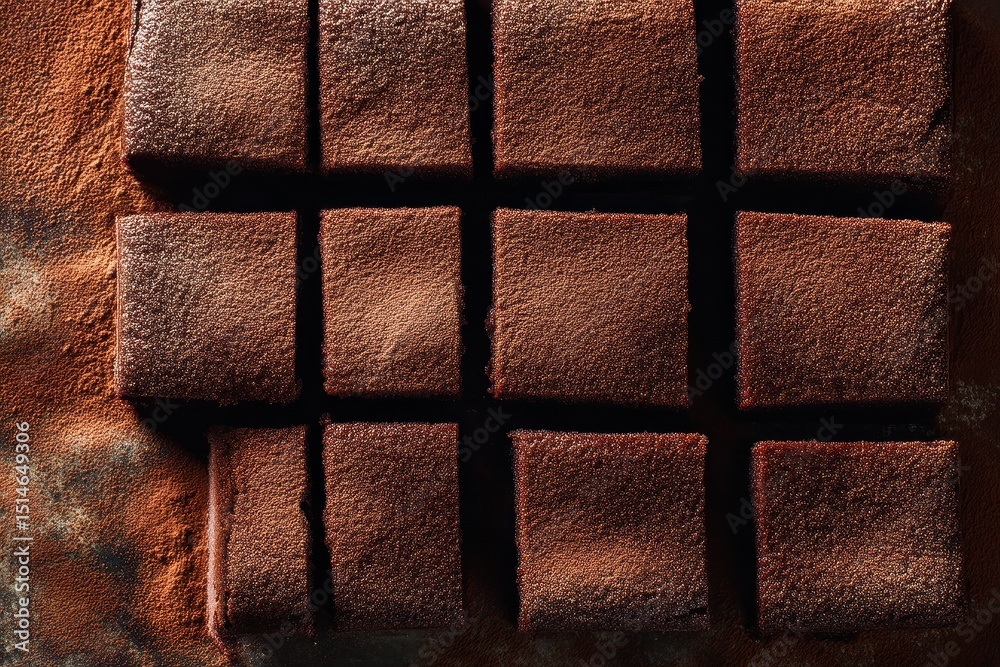 Fototapeta premium Schoko Brownies Brownies Schokoladenkuchen Brownie Rezept Saftige Brownies Schokoladige Brownies Schokoladenwürfel Brownies mit Kakao Amerikanische Brownies Fudge Brownies Schokoladen Gebäck