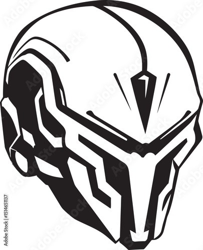 Galactic Alien Skull Helmet Vector Black Logo Creation Alien Skull Helmeted Icon Vector Black Helmet Design