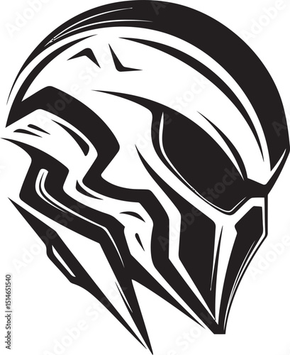 Alien Skull Helmet Vector Black Futuristic Helmeted Art Alien Skull Helmeted Warrior Dark Vector Black Design