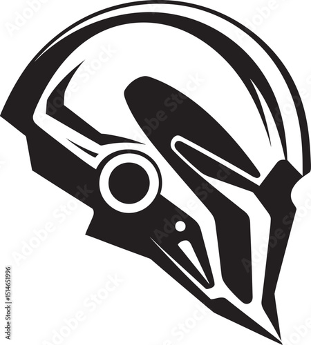 Alien Skull Helmet Black Vector Logo for Gaming Designs Alien Skull Helmet Vector Futuristic Dark Battle Icon