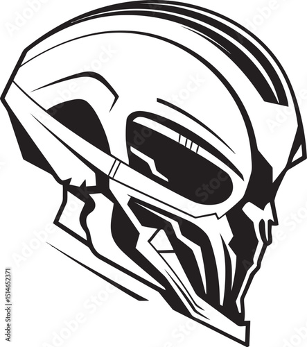 Alien Skull Vector Black Helmeted Galactic Warrior Black Alien Skull Helmeted Vector Logo Design