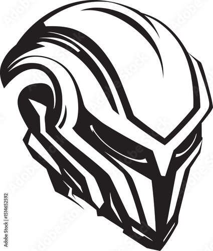 Alien Skull Helmet Vector Dark Vector Black Battle Helmet Art Alien Skull Helmeted Emblem Futuristic Vector Black Helmet Logo