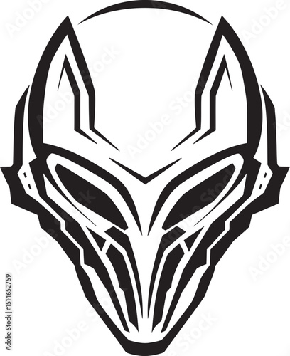 Alien Skull Helmet Vector Dark Vector Black Helmeted Logo Alien Skull Helmeted Warrior Futuristic Vector Black Helmeted Design