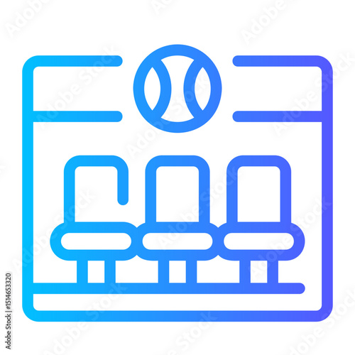 team bench gradient icon