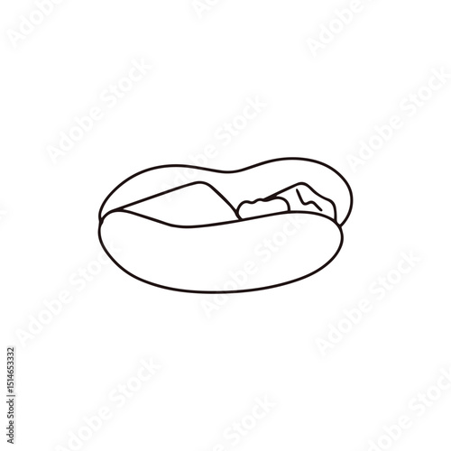 doodles snacks. doodles breakfast or street food. outline, cartoon and flat design. icon. stock element