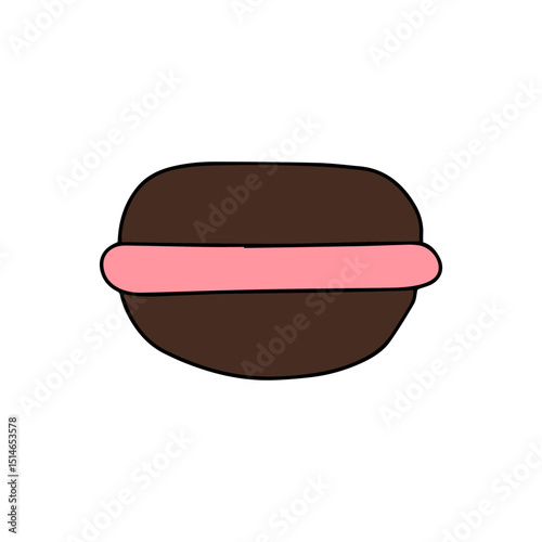 doodles snacks. doodles breakfast or street food. outline, cartoon and flat design. icon. stock element