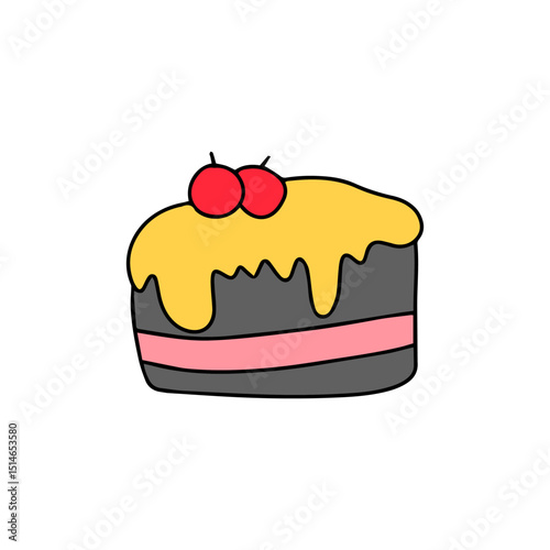 doodles snacks. doodles breakfast or street food. outline, cartoon and flat design. icon. stock element