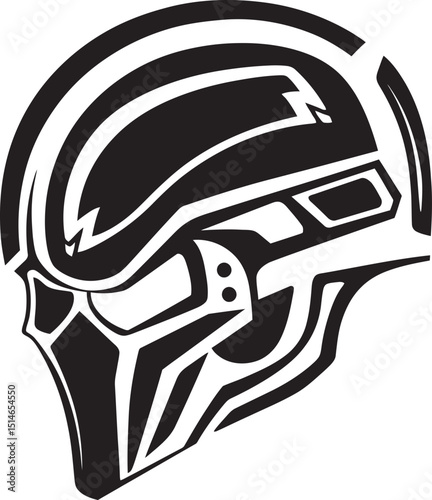 Alien Skull Helmet Futuristic Warrior Black Vector Art Alien Skull Helmet Battle Ready Vector Black Helmet