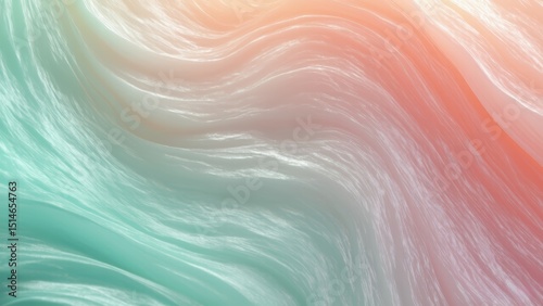Abstract Pastel Wave Background Soft, Flowing Teal, Peach, and Coral Hues