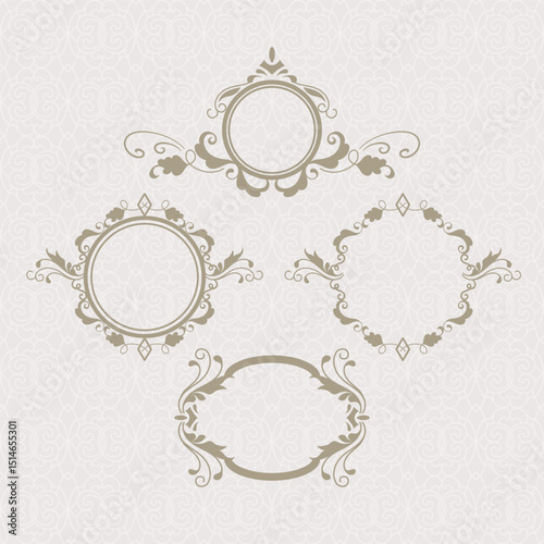 Luxury monogram logo template vector frame for logotype or badge Design.