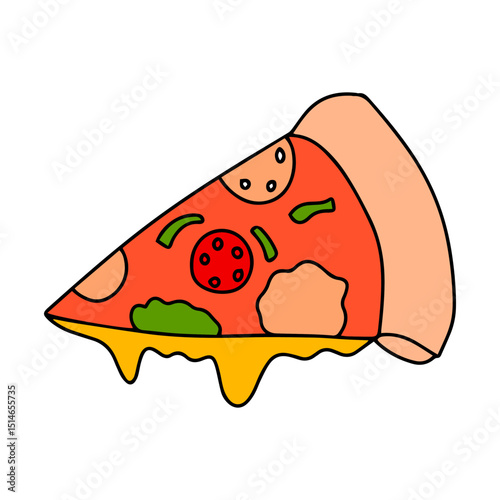 doodles snacks. doodles breakfast or street food. outline, cartoon and flat design. icon. stock element