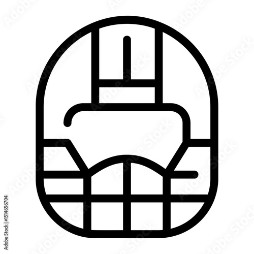 catcher mask line icon