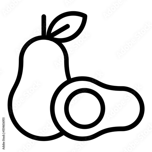 avocado icon line