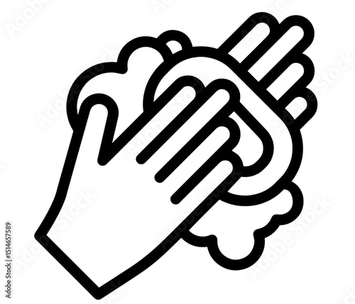 Hands Washing with Bar Soap and Foam – Personal Hygiene, Infection Prevention, Health Education, Hand Sanitation, Global Awareness Symbol

