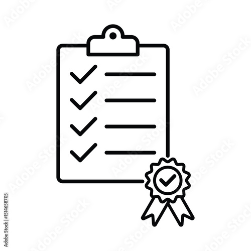 checklist icon certificare vector design outline style