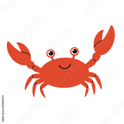 red crab on white background