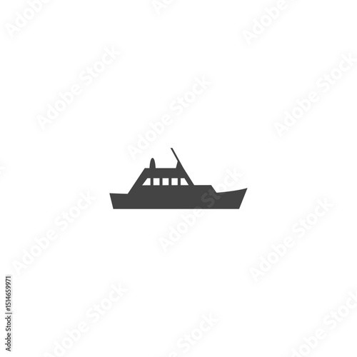 Ship silhouette Icon flat vector design