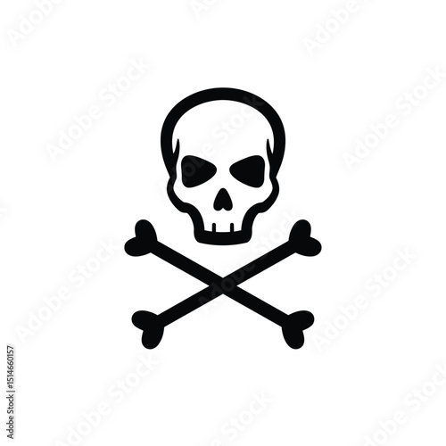 Simple black and white skull and crossbones graphic