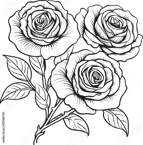 Wallpaper Mural Minimalist rose line art vector logo with fluid black strokes Beautiful black rose vector icon with delicate and fine lines Torontodigital.ca